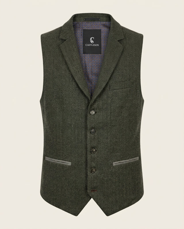 CASTLESON Chief - Gilet Olive Tweed