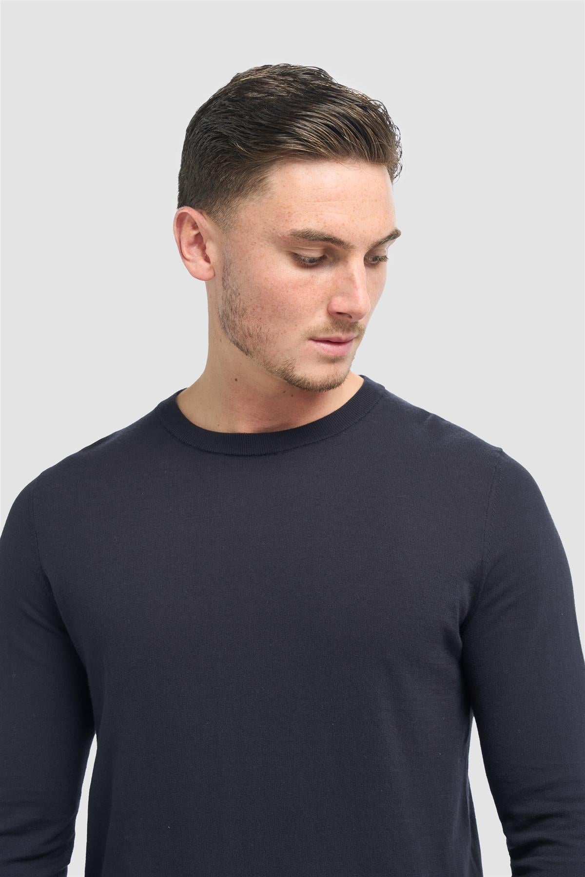 Cavani Savio Navy - Lichtgewicht katoenen trui heren 4