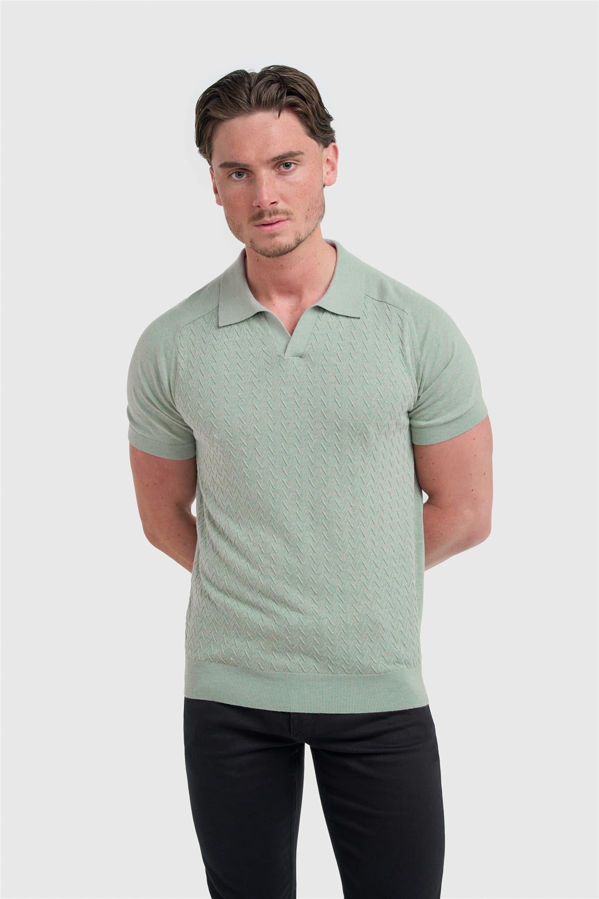 Cavani Turin Sage - Gebreide polo heren 1