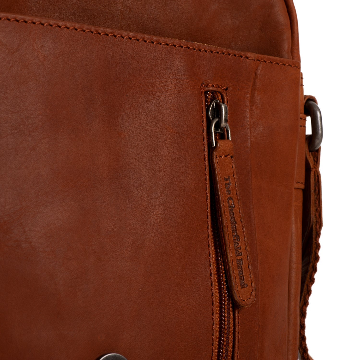 Leren Crossbody Tas Cognac Remy