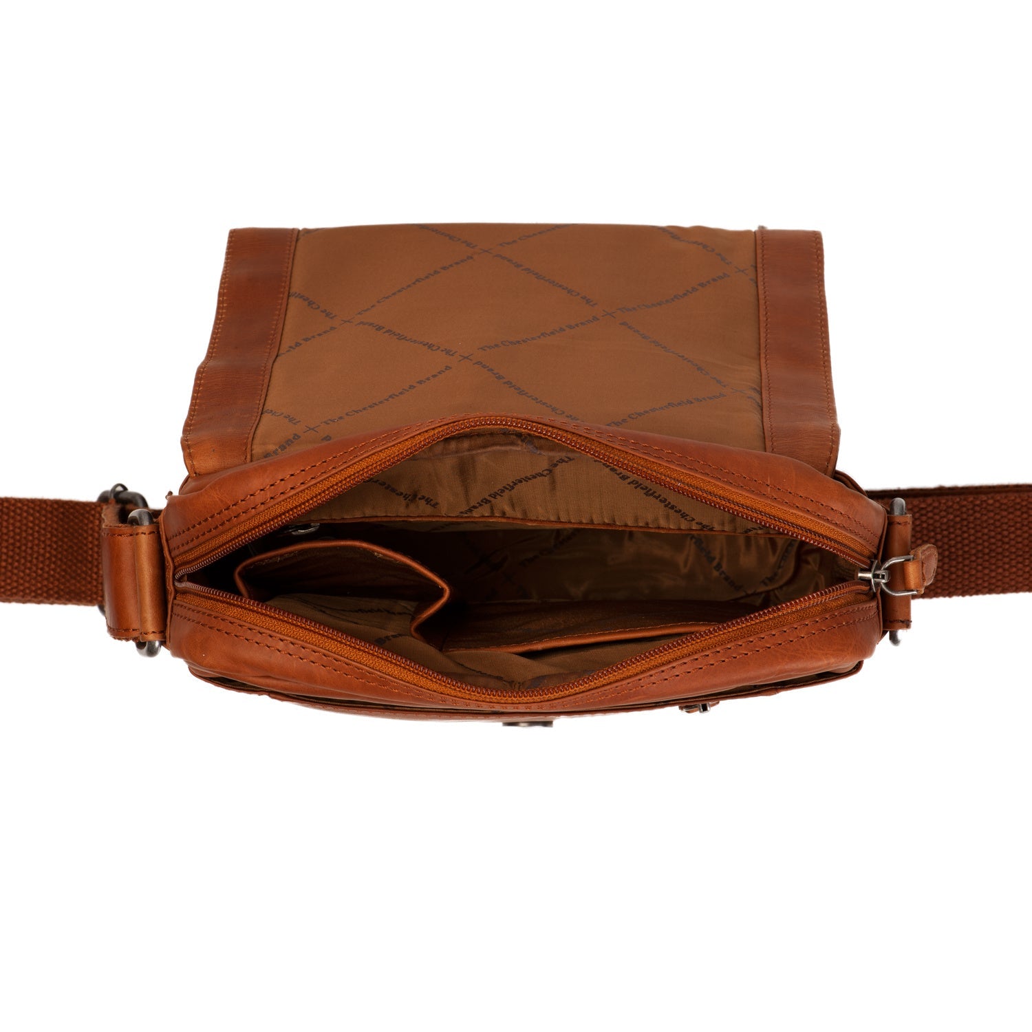 Leren Crossbody Tas Cognac Remy