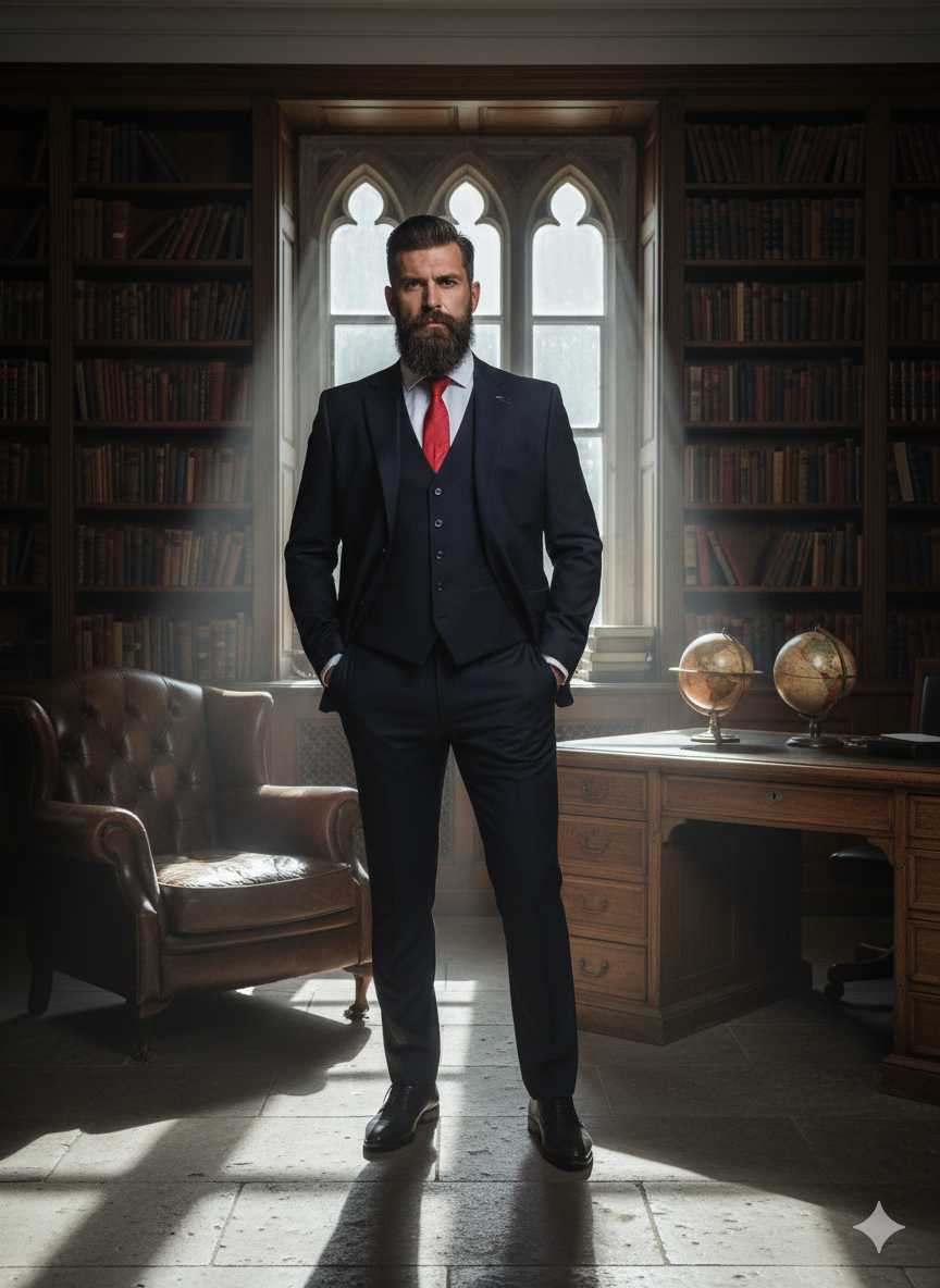 3-delad marinblå herrkostym - Cavani Malibu marinblå