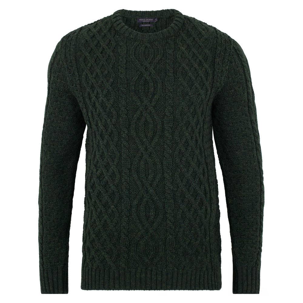 Jarvis Aran Cable sweater van 100% Britse wol voor heren