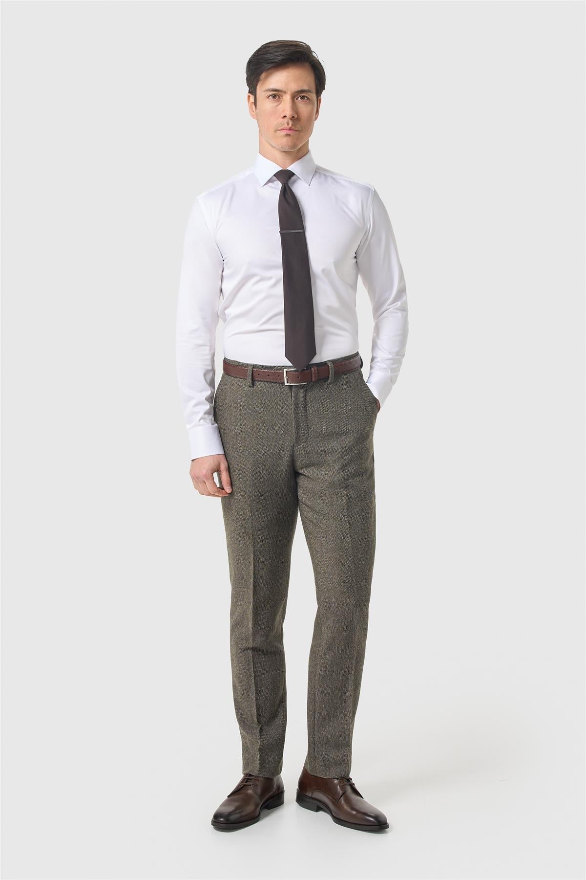 Cavani Thomas Sage Tweed Pantalon – Groen Gestructureerd 3