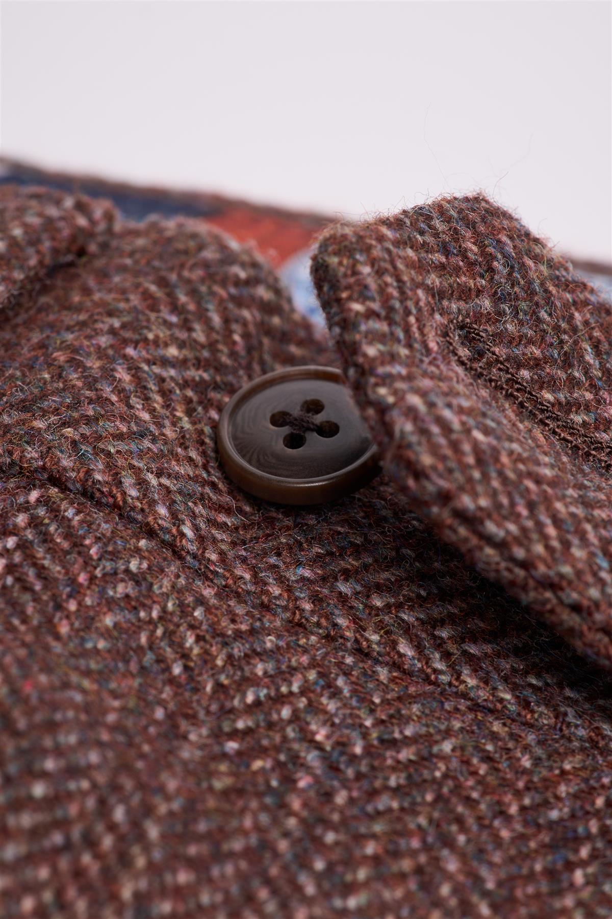 Cavani Thomas driedelig pak donker mahonie tweed 10
