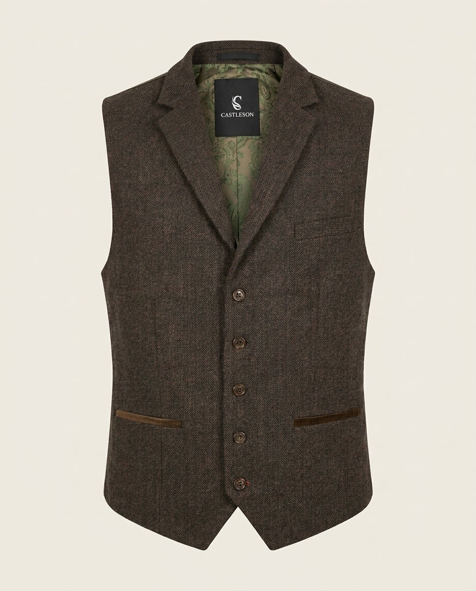 CASTLESON Chief – Gilet Bruin Heren — voorkant