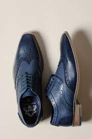 Navy leren schoenen Marc Darcy Brandon - Wingtip brogue