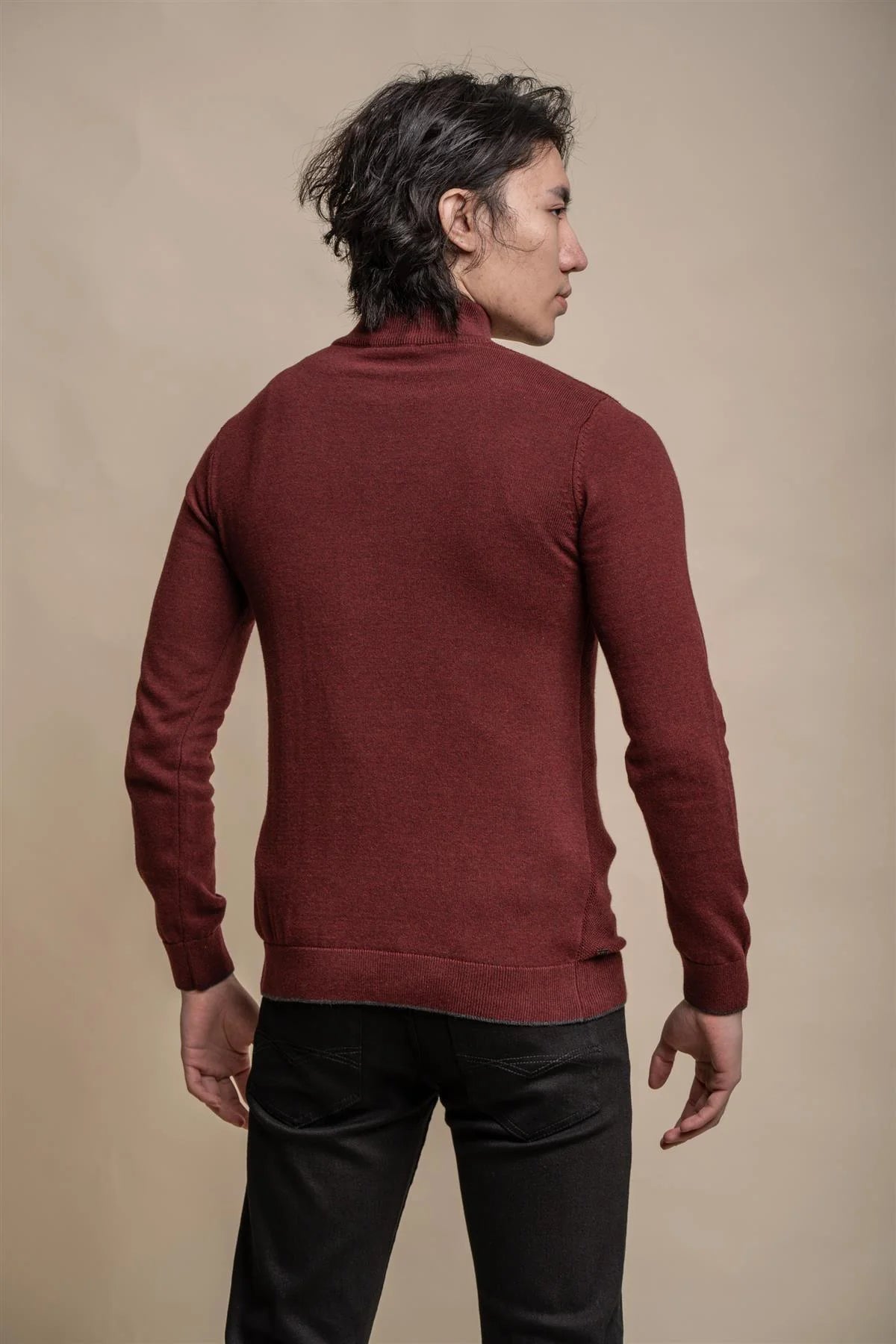 Kyle Wine Red - Pullover Heren met Rits - Cavani