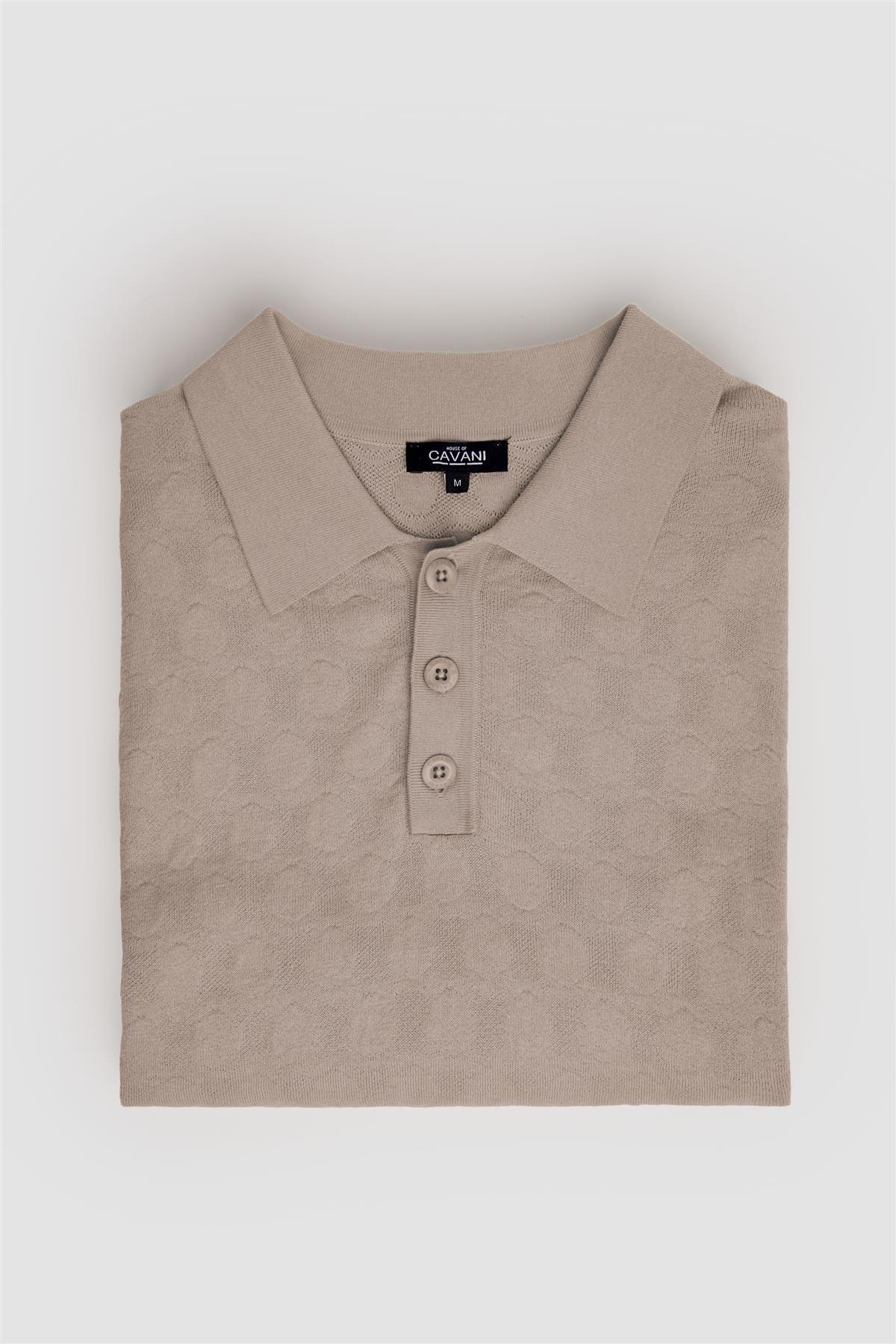 Cavani Armando Light Brown - Gebreide polo heren 4