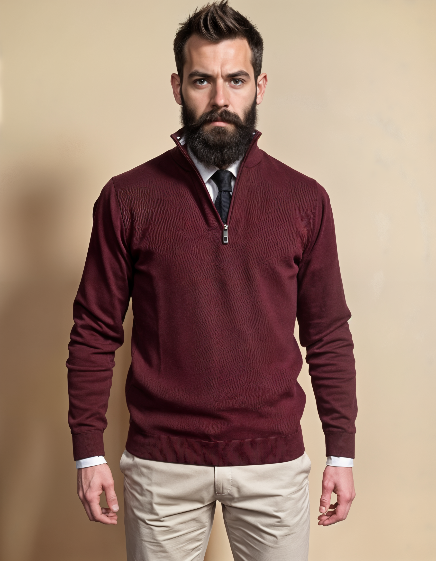 Business Casual Outfit: Burgundy Sophistication Wine Red Mix & Match