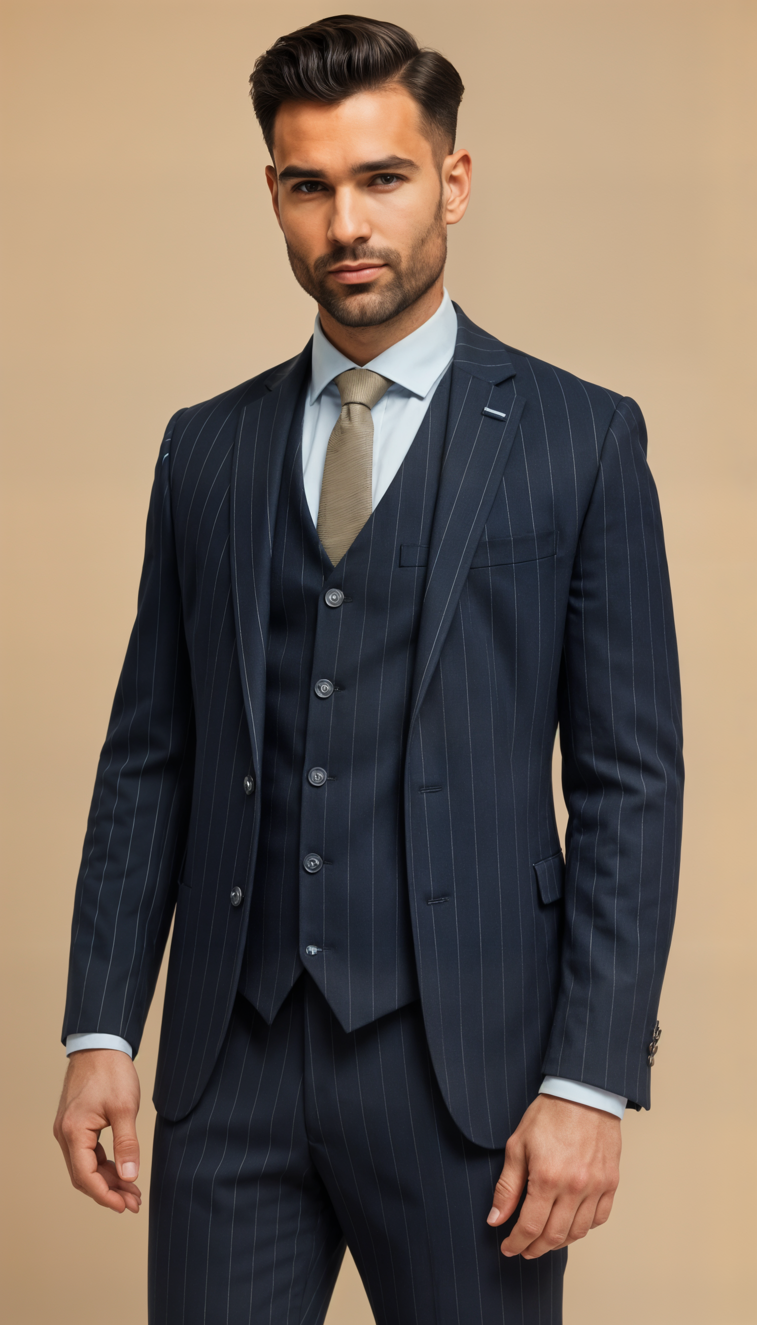 Navy blauw gestreept pak voor Heren - Cavani Invincible Suit
