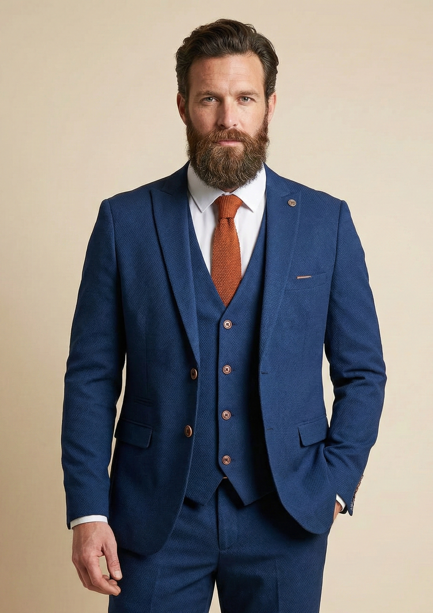 Navy blauw pak - Max royal blue 3-delig pak