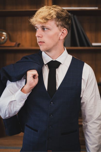 CASTLESON - Gilet Corporal Check Navy