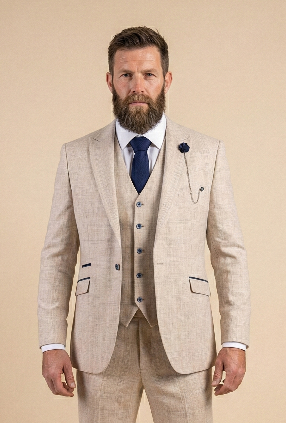 Heren kostuum beige - Cavani Caridi