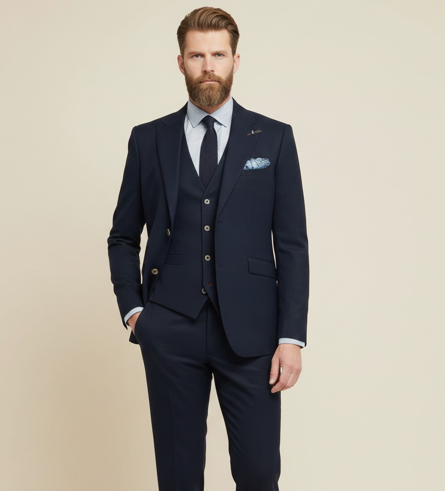 Driedelig heren Kostuum - Cavani Tropez Navy