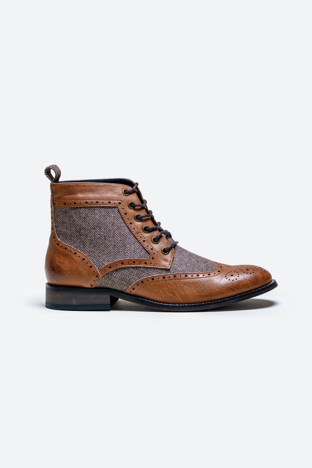 Lichtbruine tweed veterboots | Cavani Jones Tan - schoenen