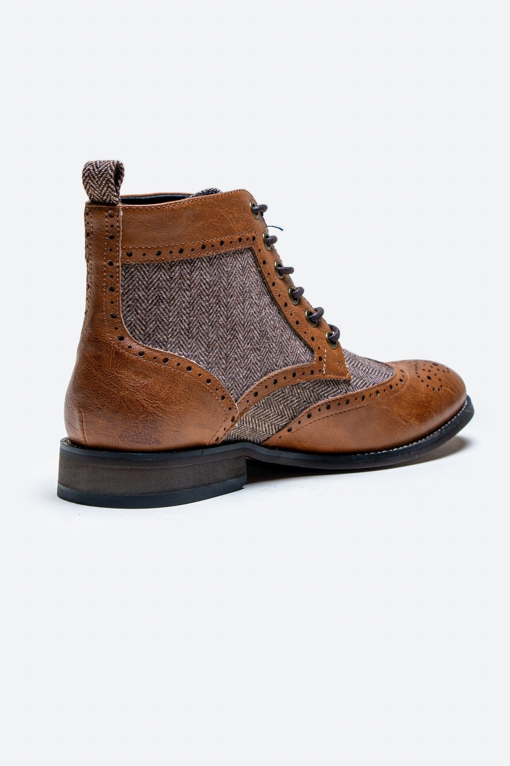 Lichtbruine tweed veterboots | Cavani Jones Tan - schoenen