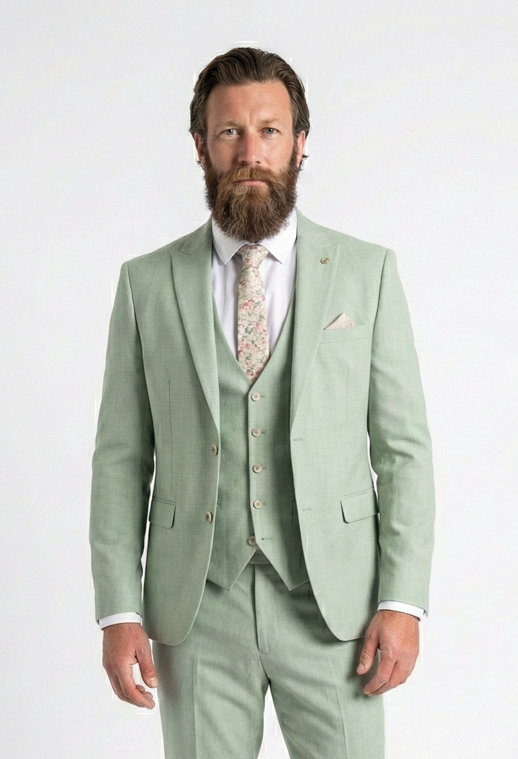 3-delig Heren Kostuum - Marc Darcy Finley Moss Green
