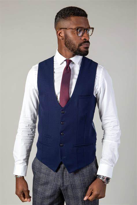 Kelvin Royal Blue Gilet - Single Breasted - gilet