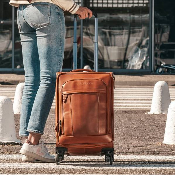 Leren Trolley Koffer Cognac Key Largo