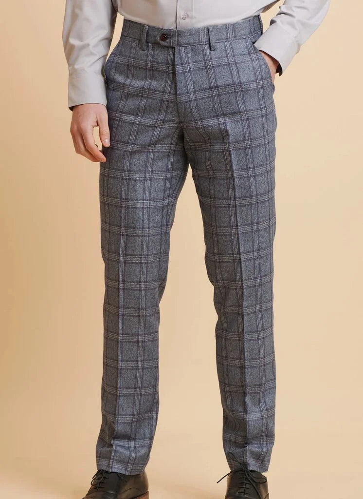 Marc Darcy - Pantalon Abbott Blue Tweed Check