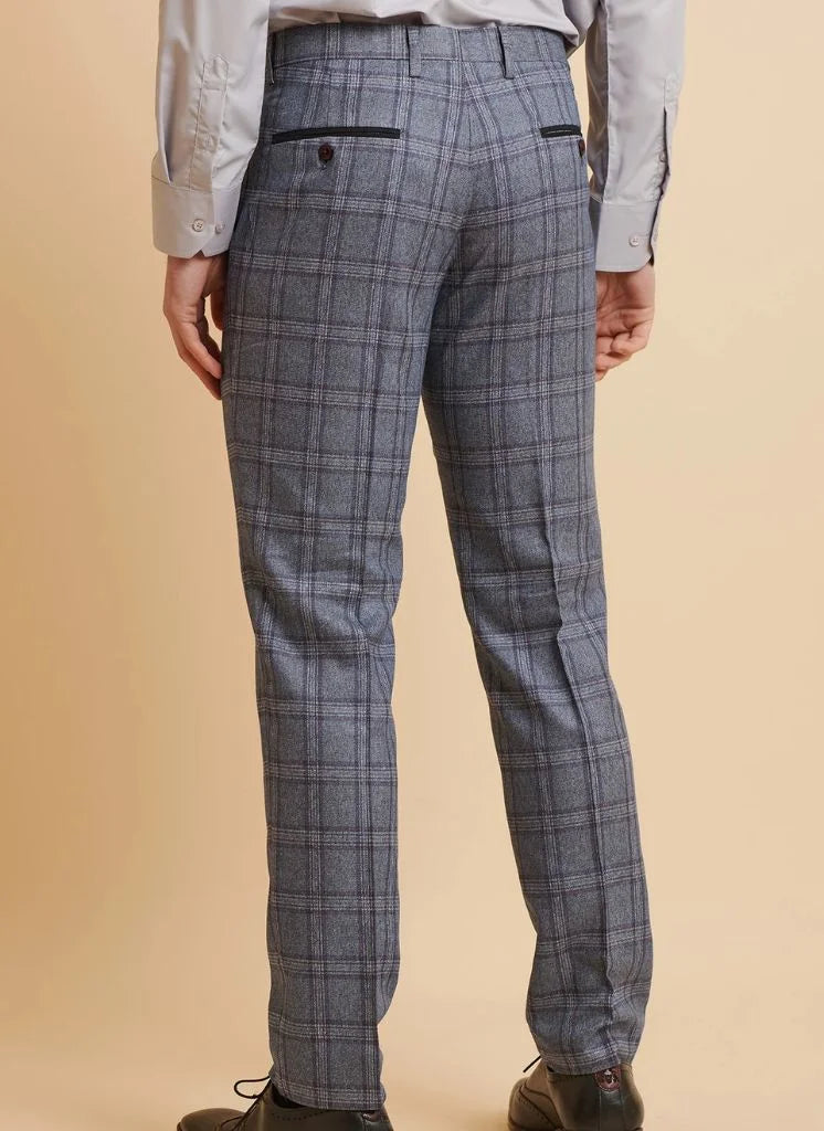 Marc Darcy - Pantalon Abbott Blue Tweed Check