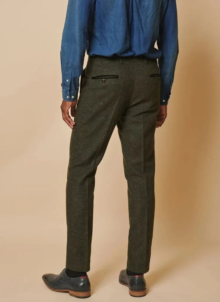 Marc Darcy - Pantalon Marlow Olive Tweed