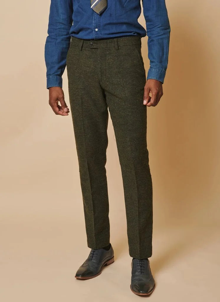 Marc Darcy - Pantalon Marlow Olive Tweed