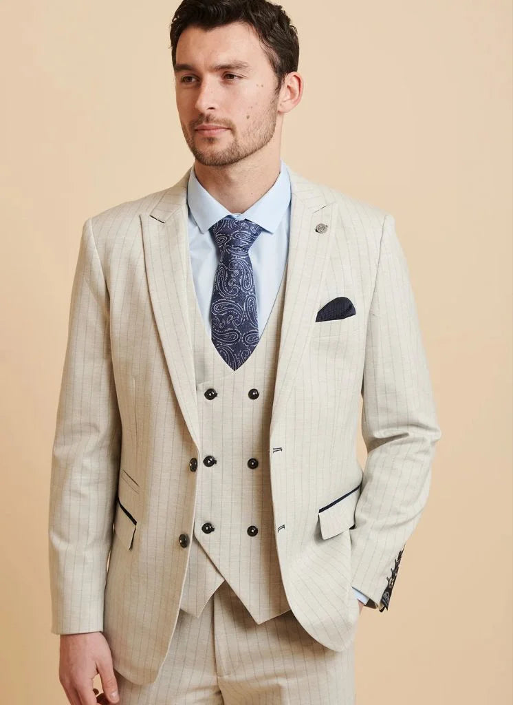 Marc Darcy - Colbert Grant Stone Pinstripe