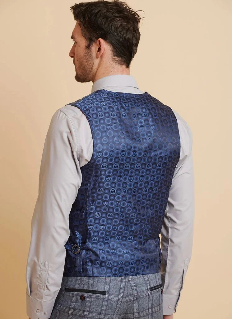 Marc Darcy - Gilet Abbott Blue Tweed Check