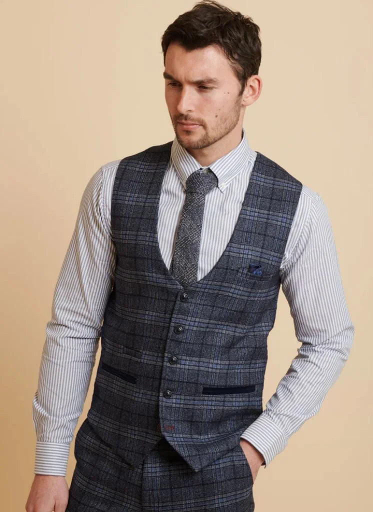 Marc Darcy - Gilet Check Andy Blue