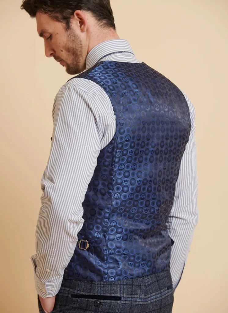 Marc Darcy - Gilet Check Andy Blue