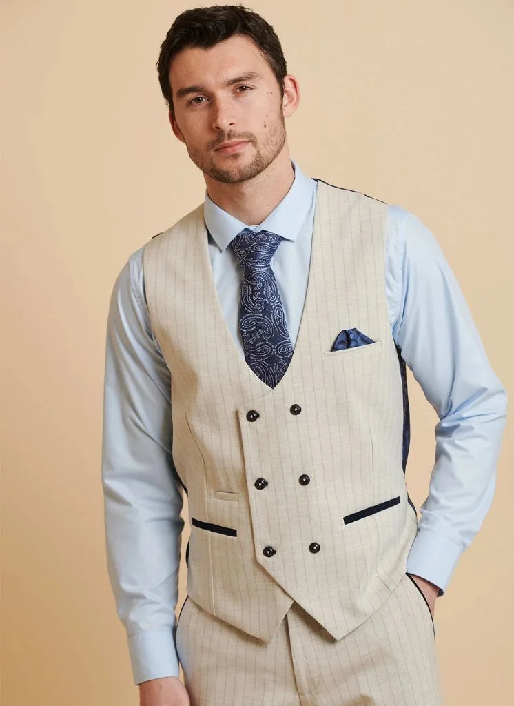 Marc Darcy - Gilet Grant Stone Pinstripe