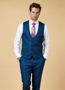 Marc Darcy - Gilet Check Jerry Blue