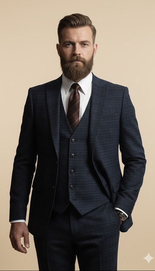 CASTLESON Phantom - Driedelig Herenpak Navy