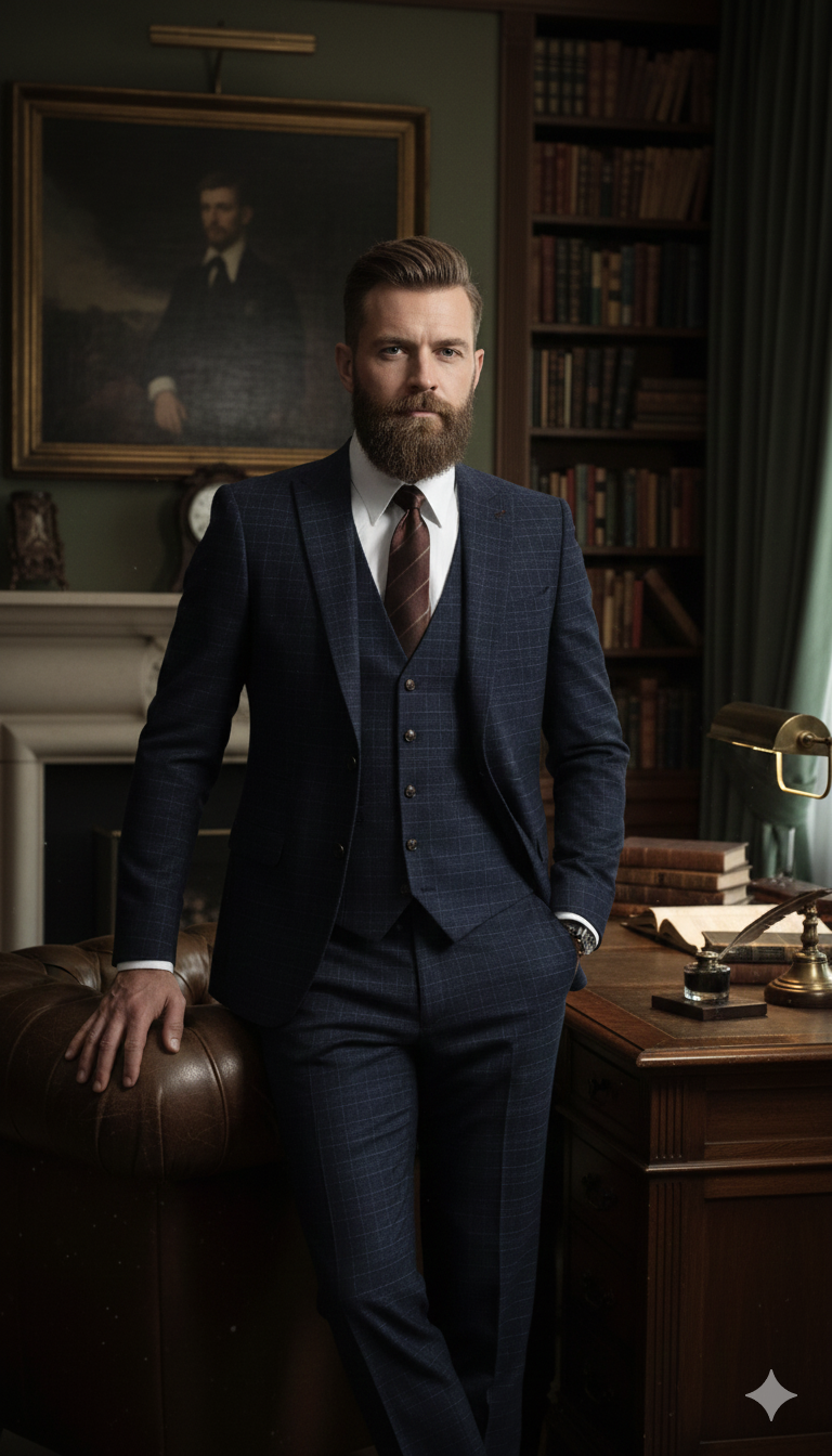 CASTLESON Phantom - Driedelig Herenpak Navy