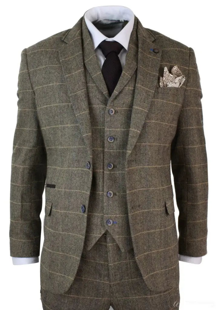 Peaky Blinders Brown Suit 3-Delig pak Blazer Gilet en