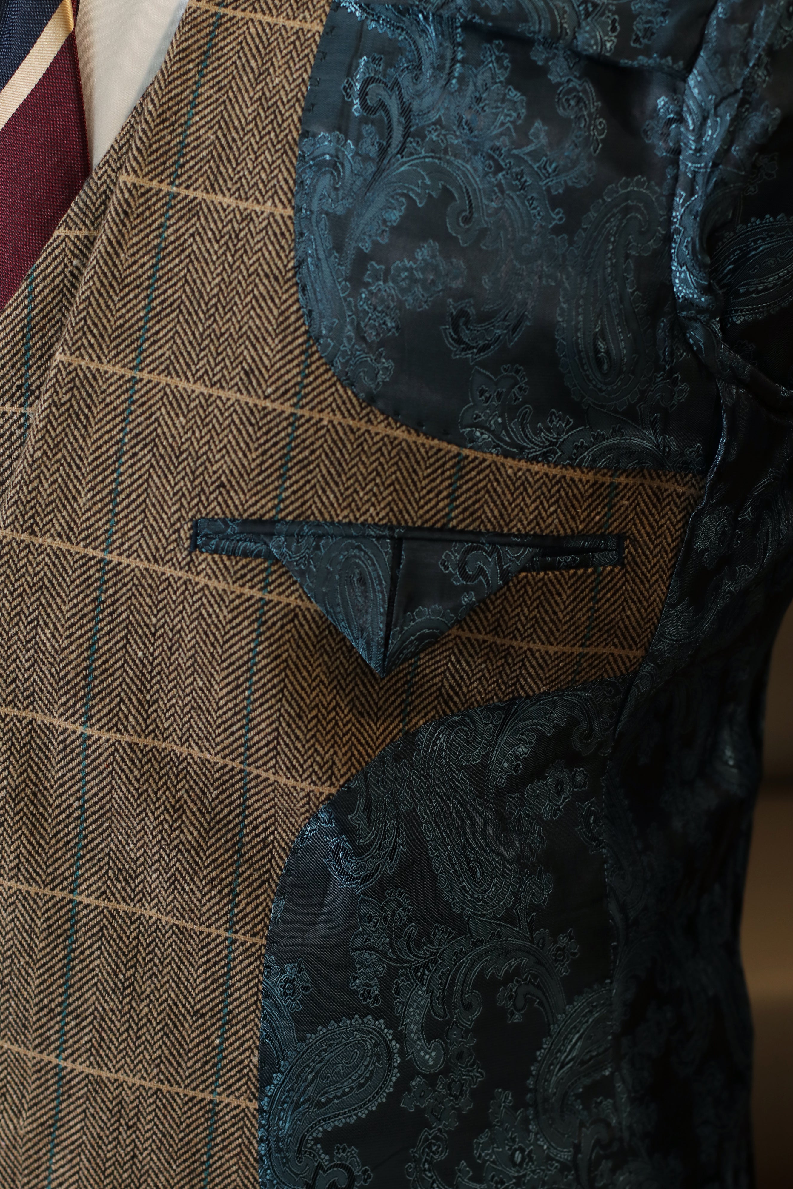 CASTLESON Phantom - Tredelad herrkostym Marinblå/Ljusbrun Mix &amp; Match