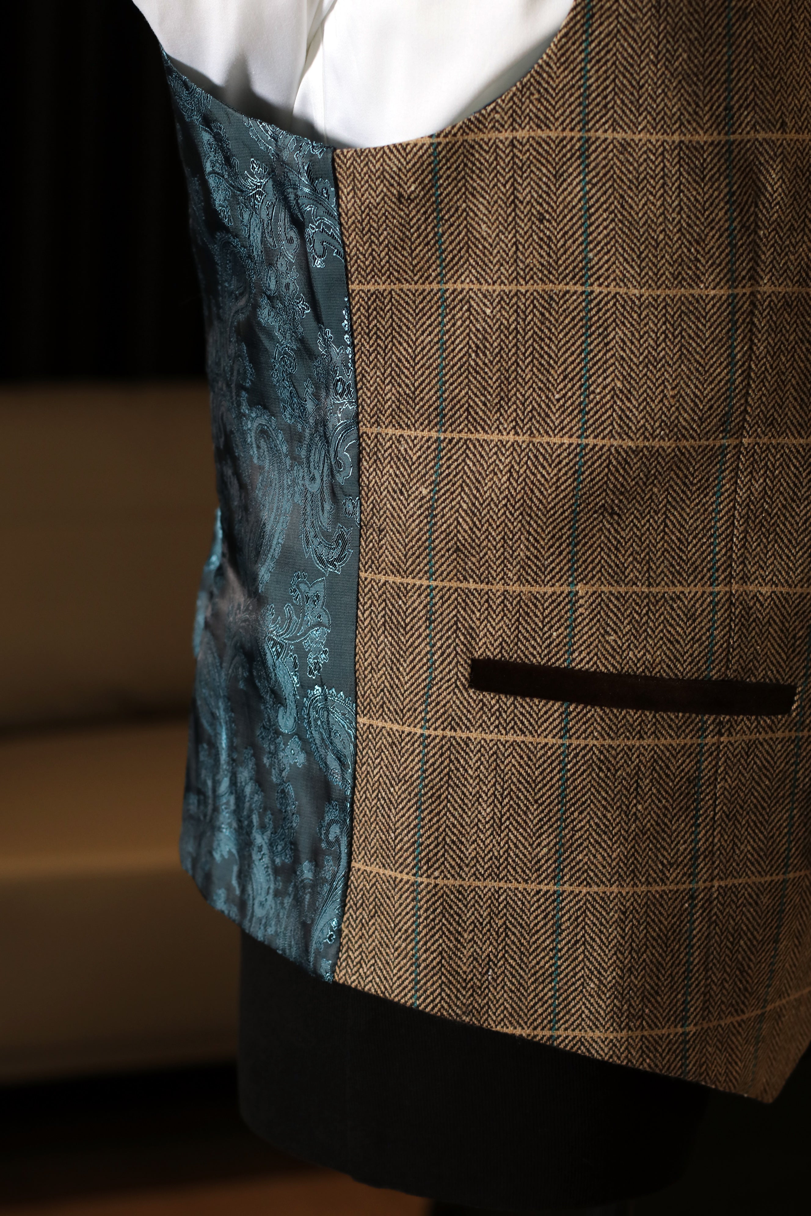 CASTLESON Phantom - Tredelad herrkostym Marinblå/Ljusbrun Mix &amp; Match