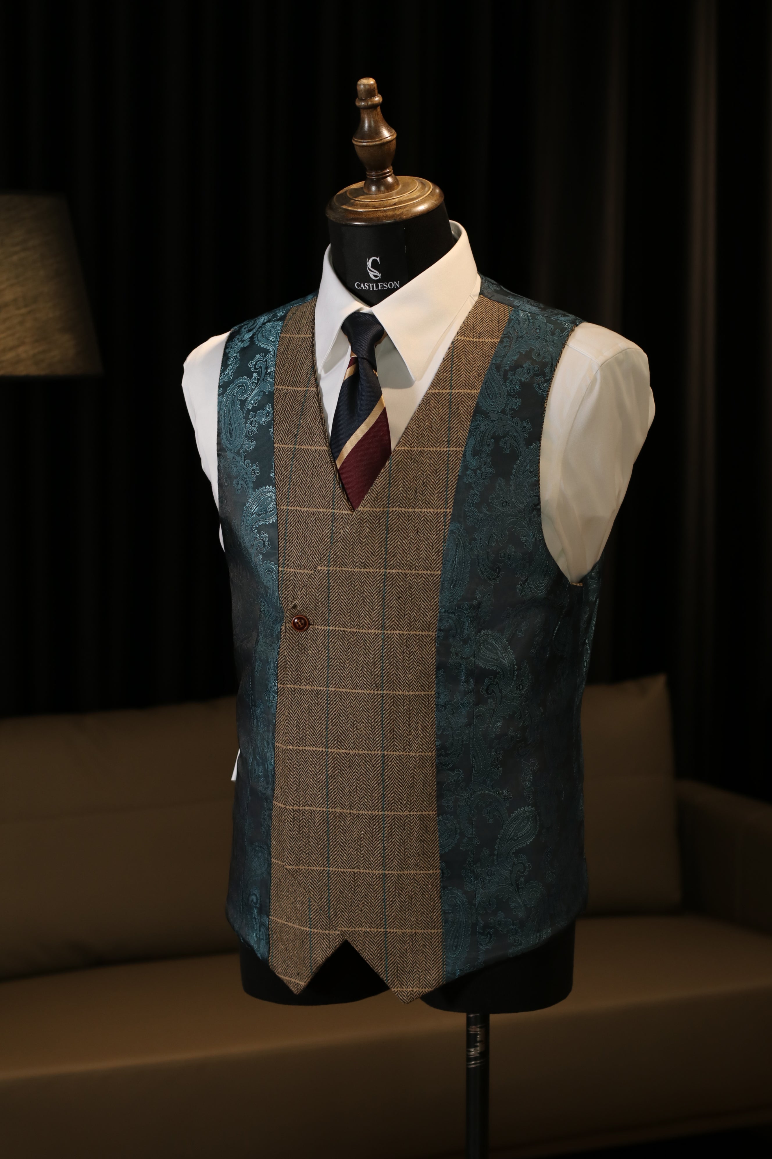 CASTLESON Phantom - Tredelad herrkostym Marinblå/Ljusbrun Mix &amp; Match