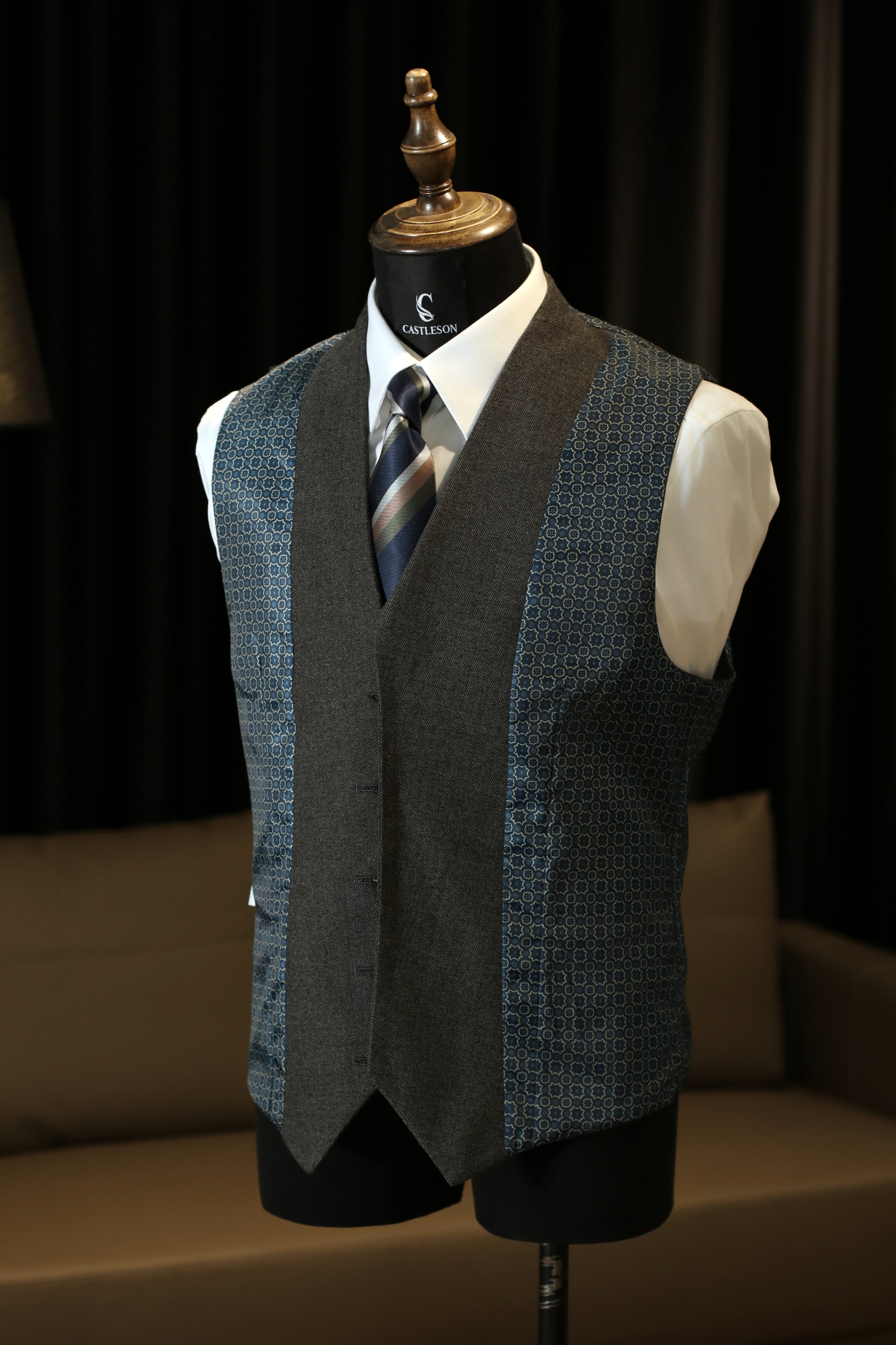 CASTLESON Phantom - Tredelad herrkostym Marinblå/Ljusbrun Mix &amp; Match