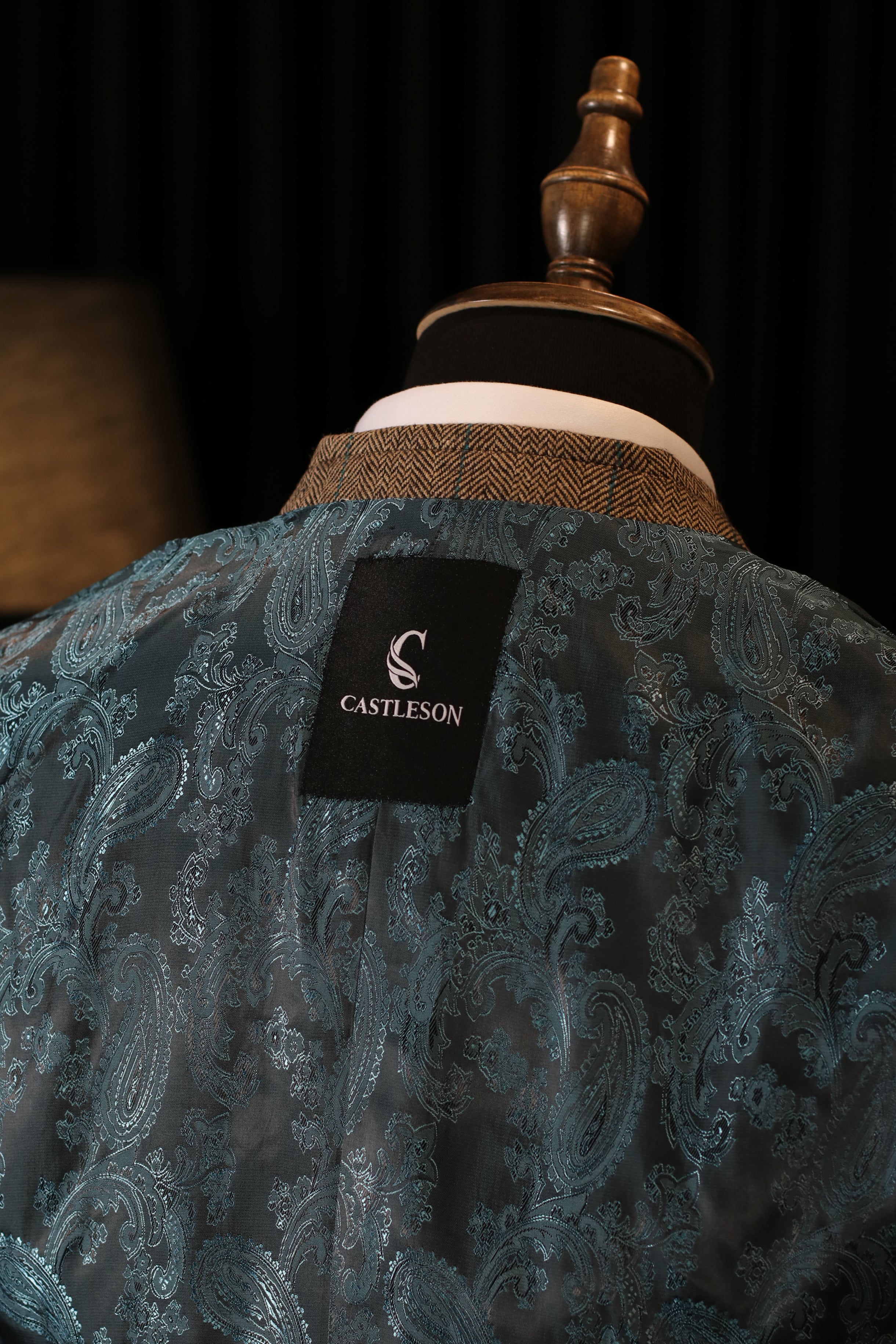 CASTLESON Phantom - Tredelad herrkostym Marinblå/Ljusbrun Mix &amp; Match