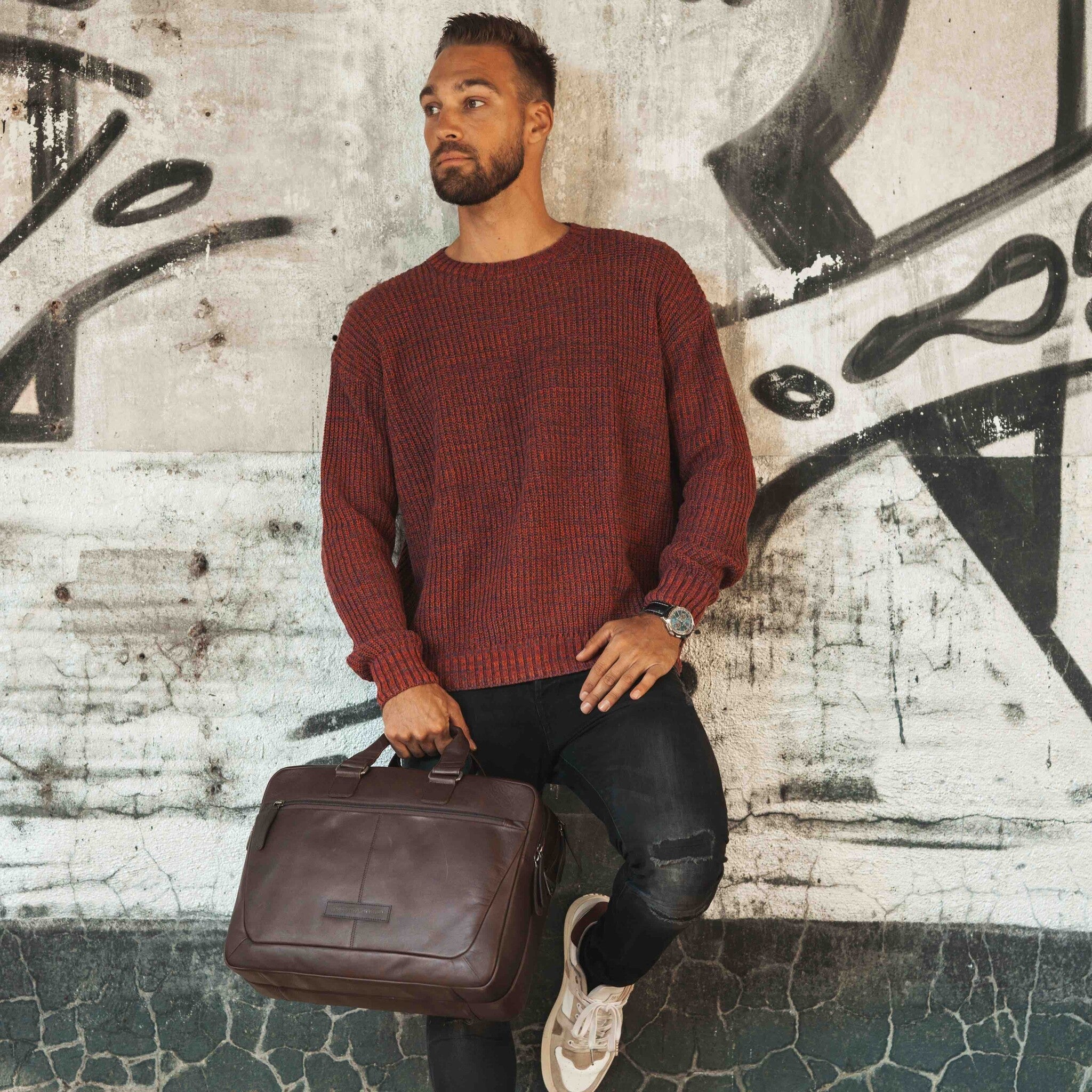 Leren Laptoptas Bruin Seth