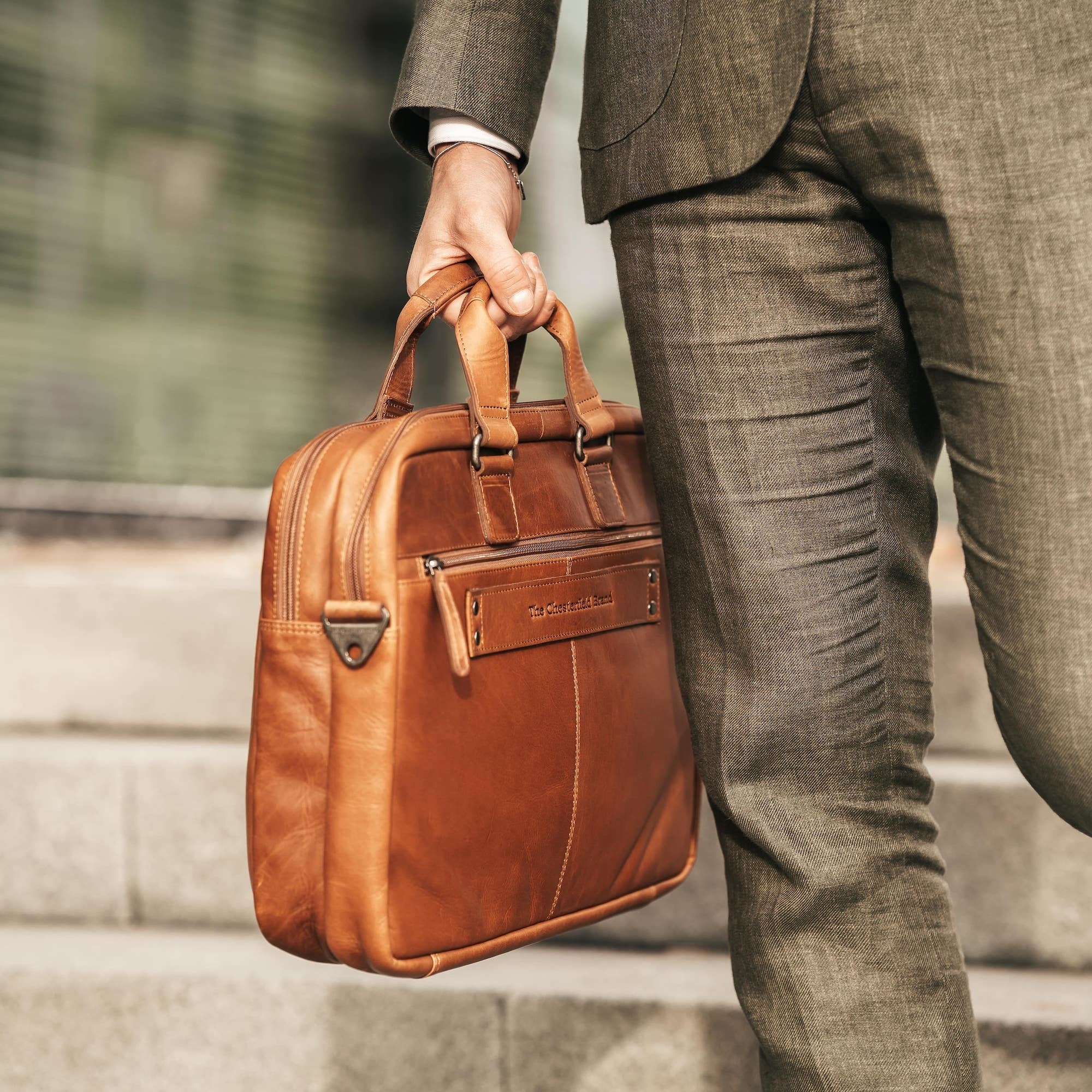 Leren Laptoptas Cognac Seth