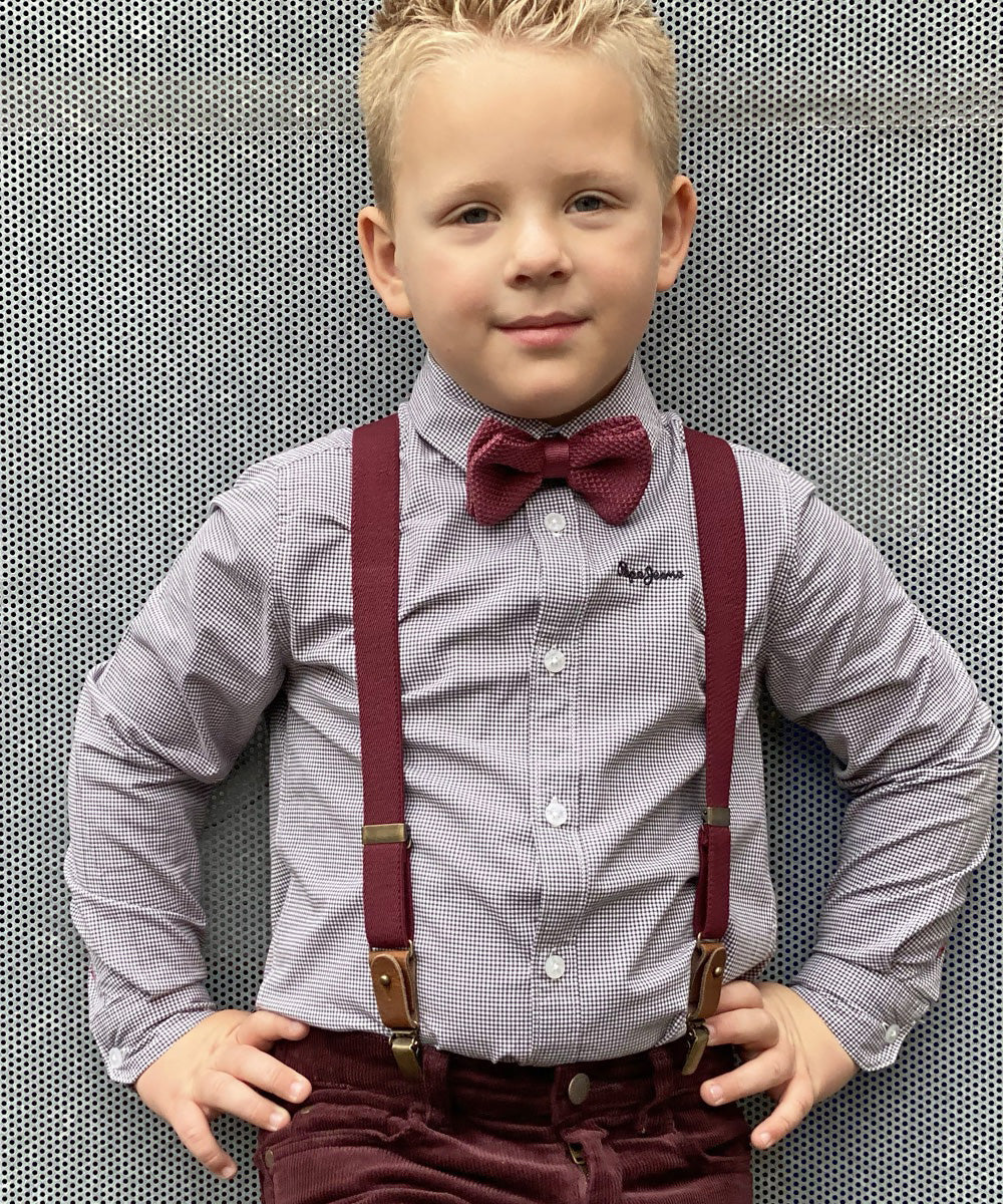 Luxe Bretels voor kinderen - Buck Burgundy