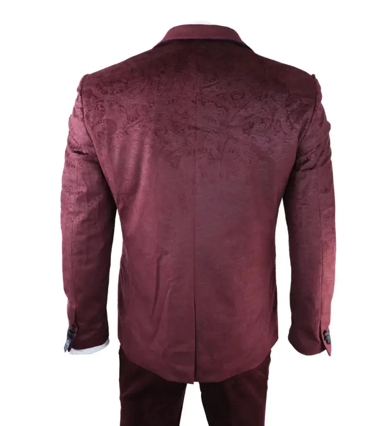 Smoking wine red velvet paisley - smoking