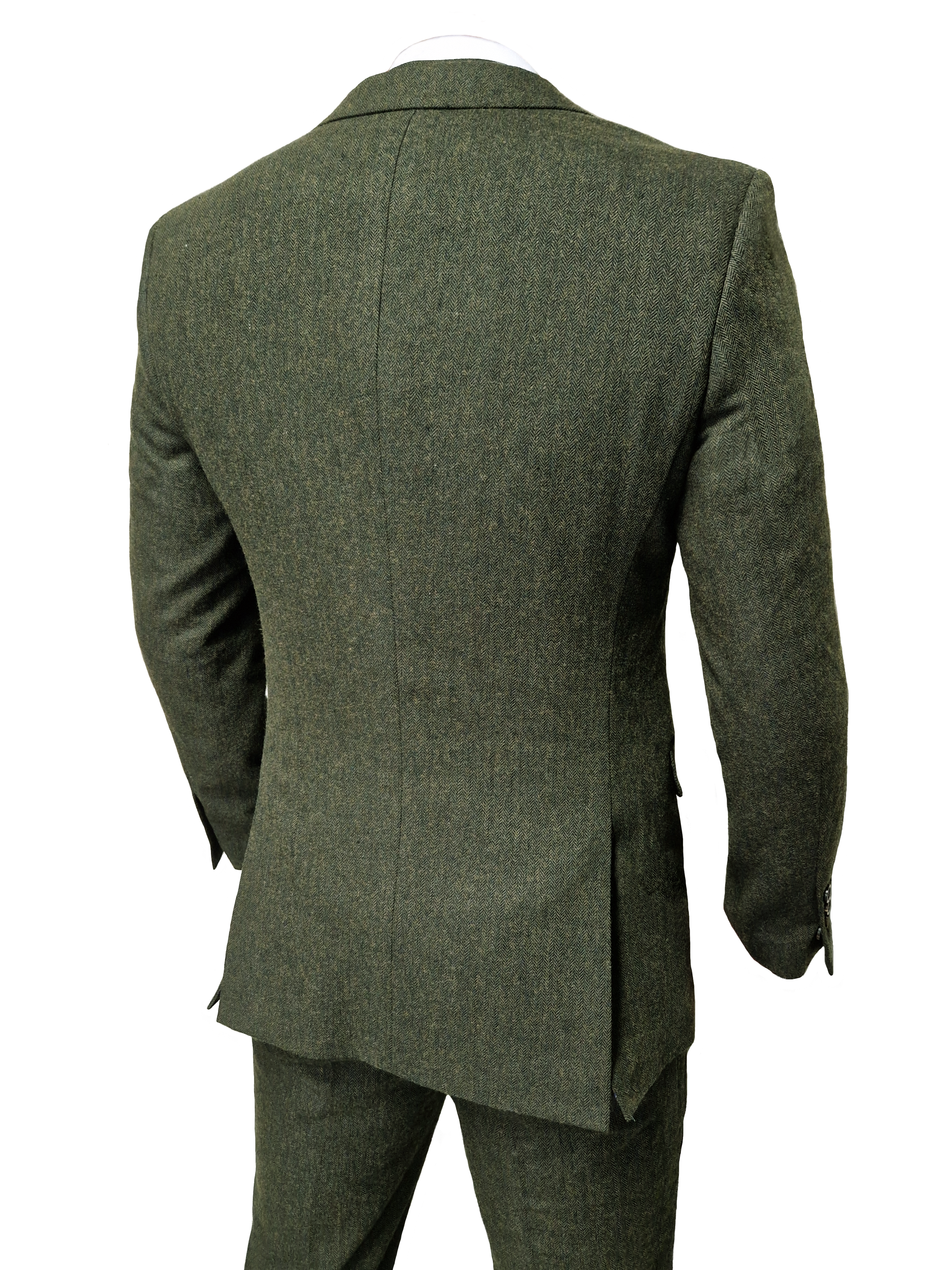 TAVERNY Chief - Heren pak Olive tweed - driedelig pak