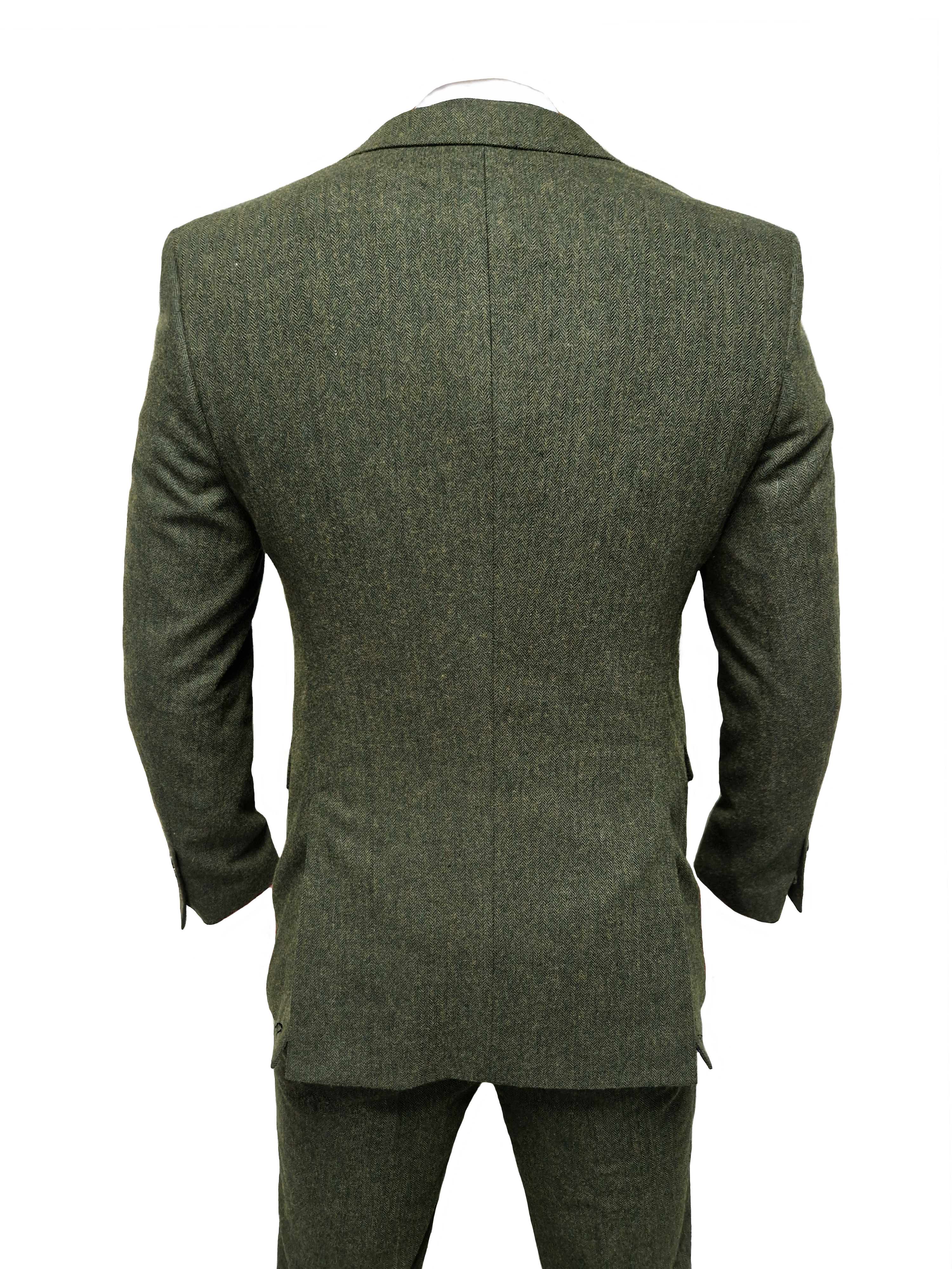 TAVERNY Chief - Heren pak Olive tweed - driedelig pak