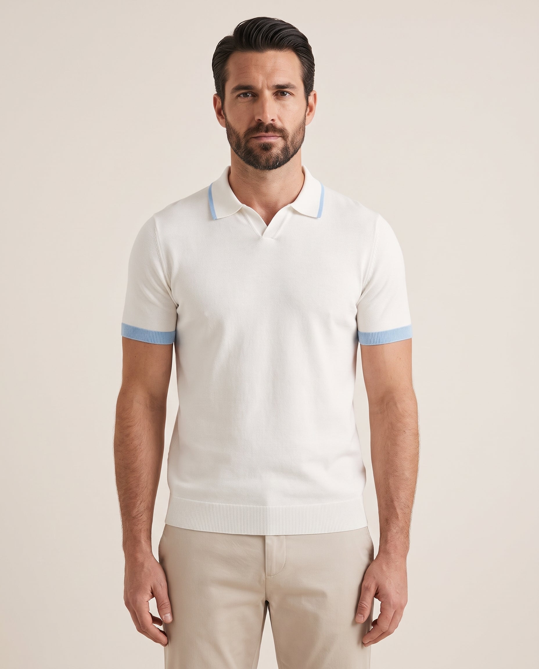 Cavani - Polo Enrico Ecru – modelfoto