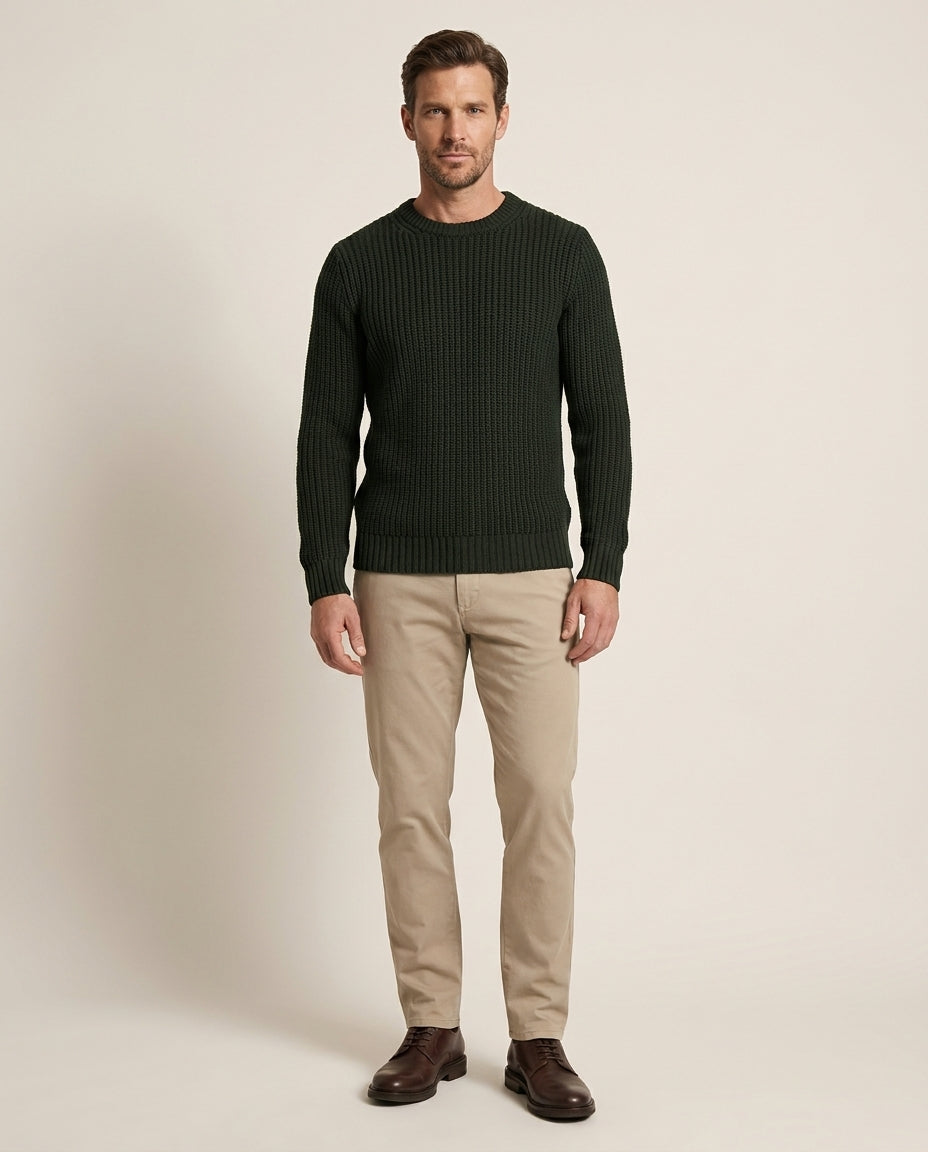 Cavani - Dark Green Jumper Farrel – modelfoto